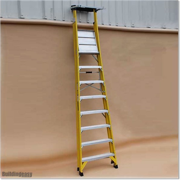 Fiberglass Platform Ladder 3.4M With Large Platform in Auckland.
