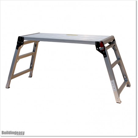 Large Folding Step Up Work Platform Ladder with Adjustable Legs.