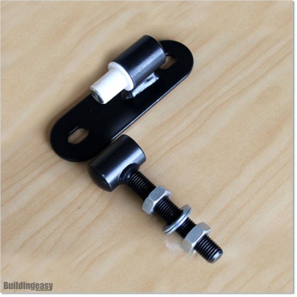 Adjustable gate hinge with stud is 16mm diameter and 125mm long