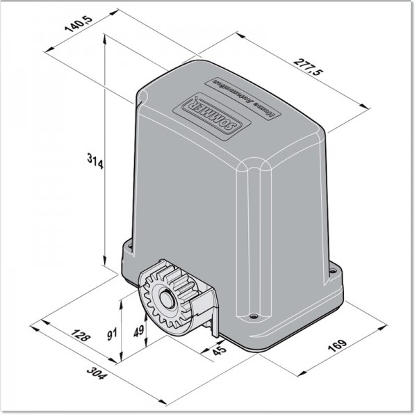 Sommer Runner Plus Gate Opener made in Germany. Suitable for gates up to 800 Kg and 12M long.