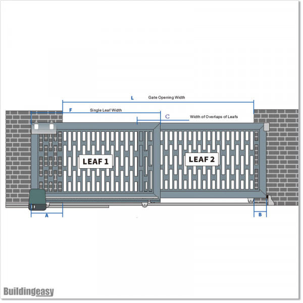 Telescopic gate kit for 4.5M gate