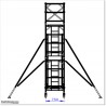 Overall height is 4.4M. Platform height is 3.4M. Scaffolding is 5M wide and 0.8M deep
