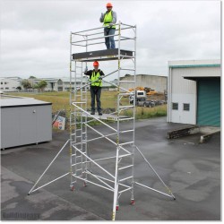 6M Narrow Scaffolding with Inbuilt Ladder Frame and 2 Working Planks.