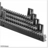 One meter long gear rack made out of nylon but steel rod is inside to give more strength to the rack