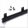 One meter long gear rack made out of nylon but steel rod is inside to give more strength to the rack