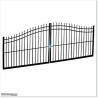 Aluminium Black Colour 1.8 M High Curved Double Swing Gates 5.5M Wide.