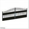 Black Arch Top Covered Double Swing Gates 4.3M Wide and 1.8M High.