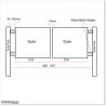 Black Arch Top Covered Double Swing Gates 4.3M Wide and 1.8M High.