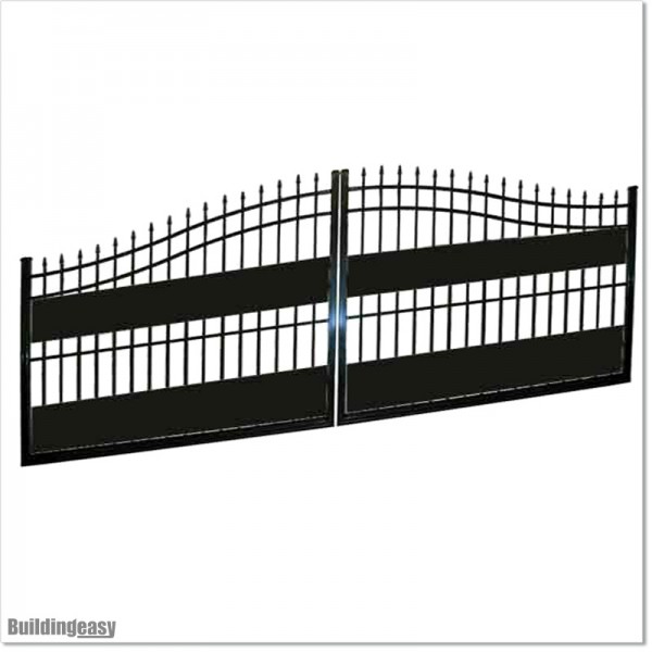 Very Light Aluminium Double Swing Gate 5.5M Wide with Added Privacy.