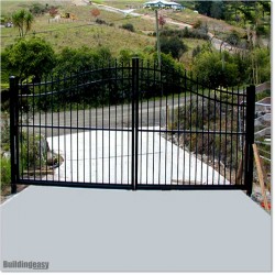4M Wide Aluminium Curved Top Double Swing Gates in Manukau NZ.