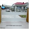 2.7M Plates Fitted Arch Top Aluminium Double Swing Gate 1.7M High.