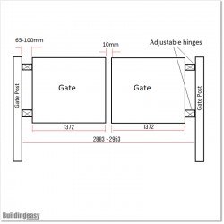 2.7M Plates Fitted Arch Top Aluminium Double Swing Gate 1.7M High.