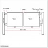 2.7M Plates Fitted Arch Top Aluminium Double Swing Gate 1.7M High.