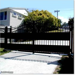 Covered Black Arch top Double Swing Gates 3M Wide in Auckland.