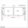 1.5M High Covered Aluminium Curved Top 3.4M Wide Double Swing Gates.