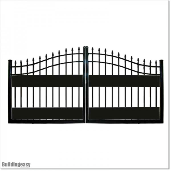Covered Aluminium Curved Top 3.5M Wide Double Swing Gates in Auckland.