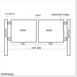3.7M wide Arch Aluminium Double swing Gate With Fitting Parts In Auckland.