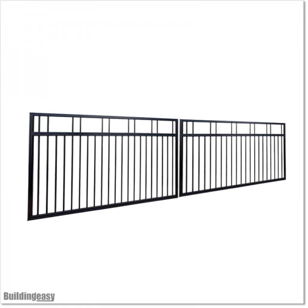 Black Colour 5M Wide Aluminium Double swing Gate in Auckland .