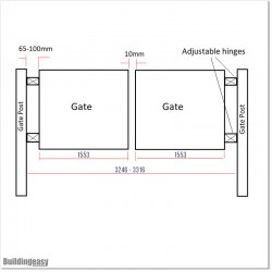 Very Light Aluminium Covered Double Swing Gate 3.1M Wide and 1.7M High.