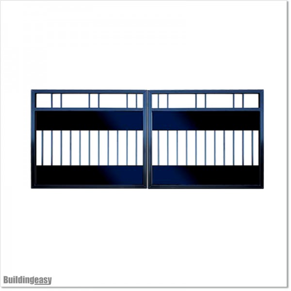 Black 3.6M Wide Aluminium Double Swing Gate With More Privacy in AKL.
