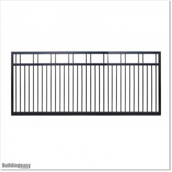 4.2M Wide Gate 1.7M High Flat Top Sliding Gate in Black Colour.