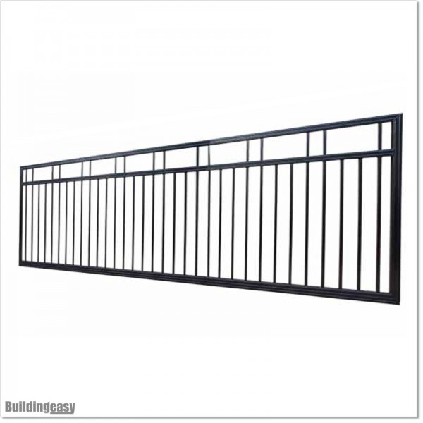 5.8M Wide Black Flat Top Aluminium Sliding Gate 1.4M High in Auckland