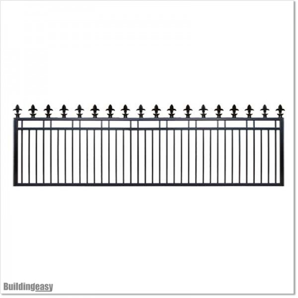 4.7M Wide Aluminium Sliding Gate 1.2M High Spear Heads Fitted For Security.