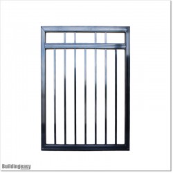 Aluminium Flat Top Pedestrian Gates 1M Wide in Black Colour