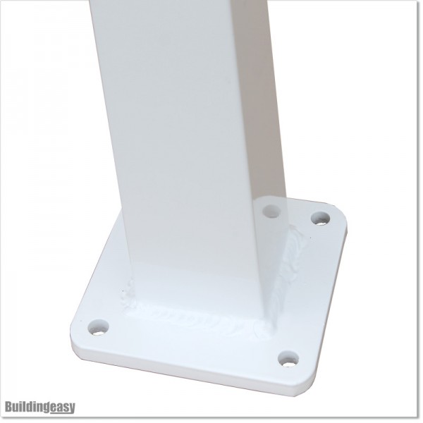 76 x 76 Aluminium Balcony Post With Base in White Colour.