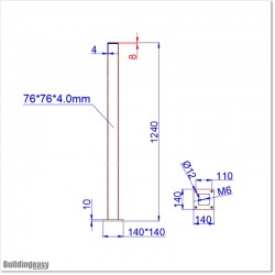 Balcony Handrail Post White
