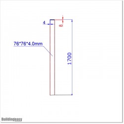 Balcony Handrail Post Black 1.7M