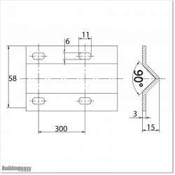 V Shape 3M Long Steel Galvanized Sliding Tracks With Concrete Nails.