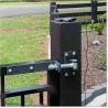 Truly little gap between the gate and post is possible with this hinge. Distance between post and frame of the gate is 5 to 50mm