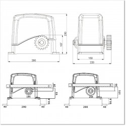 Medium duty solar powered sliding gate opener. Kit comes with 24V solar system
