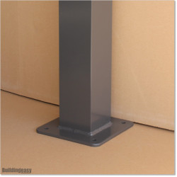 Aluminum Post with Base 100 X 100 and 4.0mm wall thickness. Powder coated in Iron Sand colour
