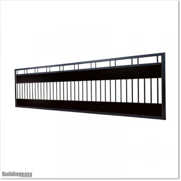 Black Flat Top Sliding Gates 5.3M Wide & 1.2M High Covered With Plates