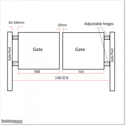 1.5M High Aluminium Flat Top Swing Gates 3M Wide in Auckland.
