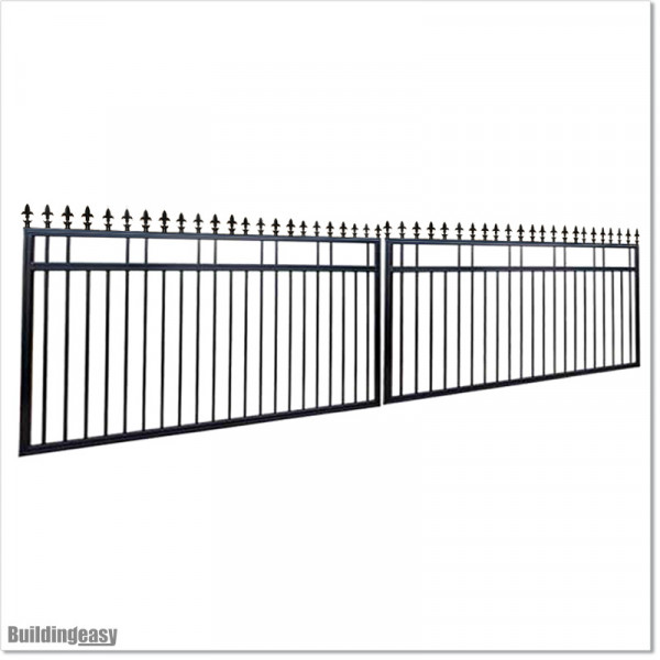 1.5M High Aluminium Flat Top Swing Gates 5.4M Wide in Auckland.
