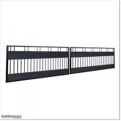5.4M wide 1.2M High Aluminium Double swing Gates With Plates Fitted in AKL