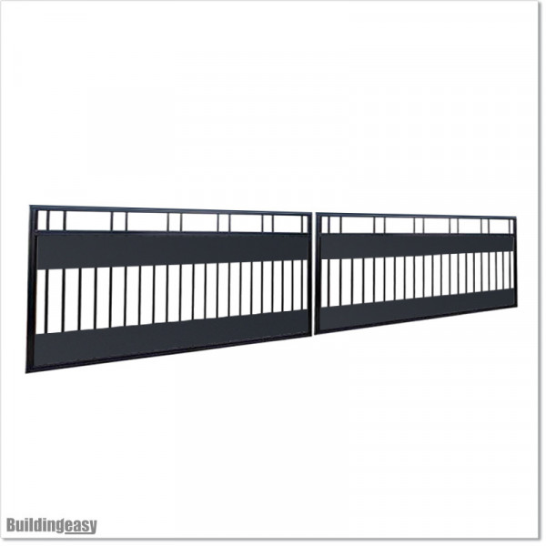 5.4M wide 1.2M High Aluminium Double swing Gates With Plates Fitted in AKL