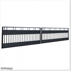 5.8M wide 1.2M High Aluminium Double swing Gates With Plates Fitted in AKL