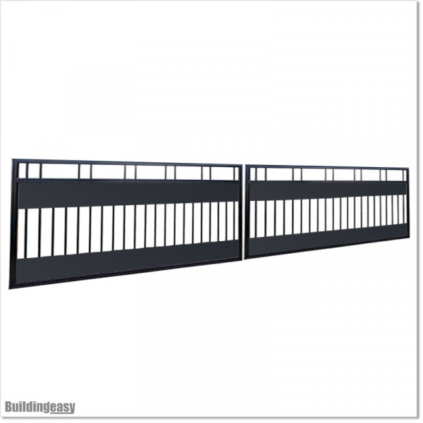 5.8M wide 1.2M High Aluminium Double swing Gates With Plates Fitted in AKL