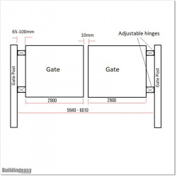 5.8M wide 1.2M High Aluminium Double swing Gates With Plates Fitted in AKL