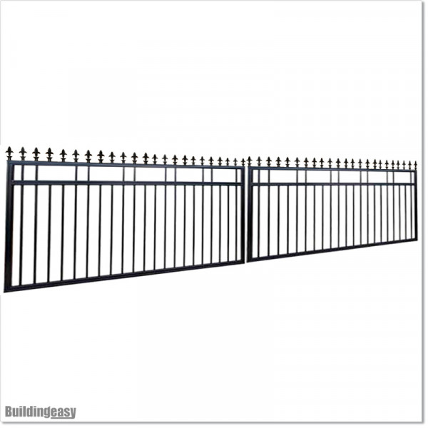 1.2M High Aluminium Flat Top Swing Gates 5.8M Wide in Auckland.
