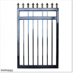 Aluminium Flat Top Pedestrian Gates 1M Wide in Black Colour