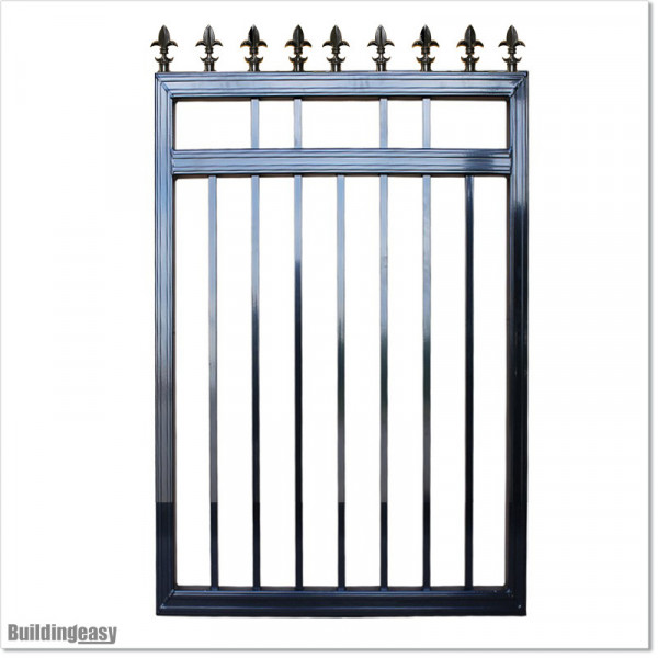 Aluminium Flat Top Pedestrian Gates 1M Wide in Black Colour