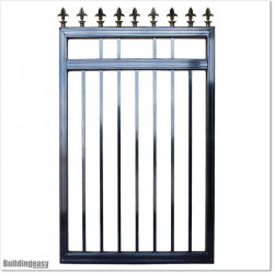 Aluminium Flat Top Pedestrian Gates 1M Wide in Black Colour