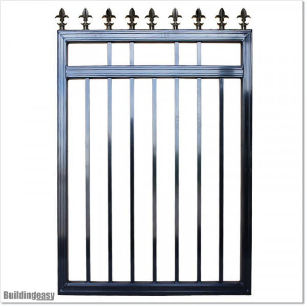 Aluminium Flat Top Pedestrian Gates 1.35M Wide in Black Colour
