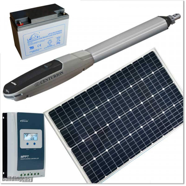 100W / 50AHr Solar Operated single swing gate opener for medium duty applications