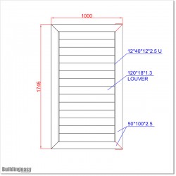 Aluminium Louver Pedestrian Gate 1M wide in Matte Black With Parts 1.8M high